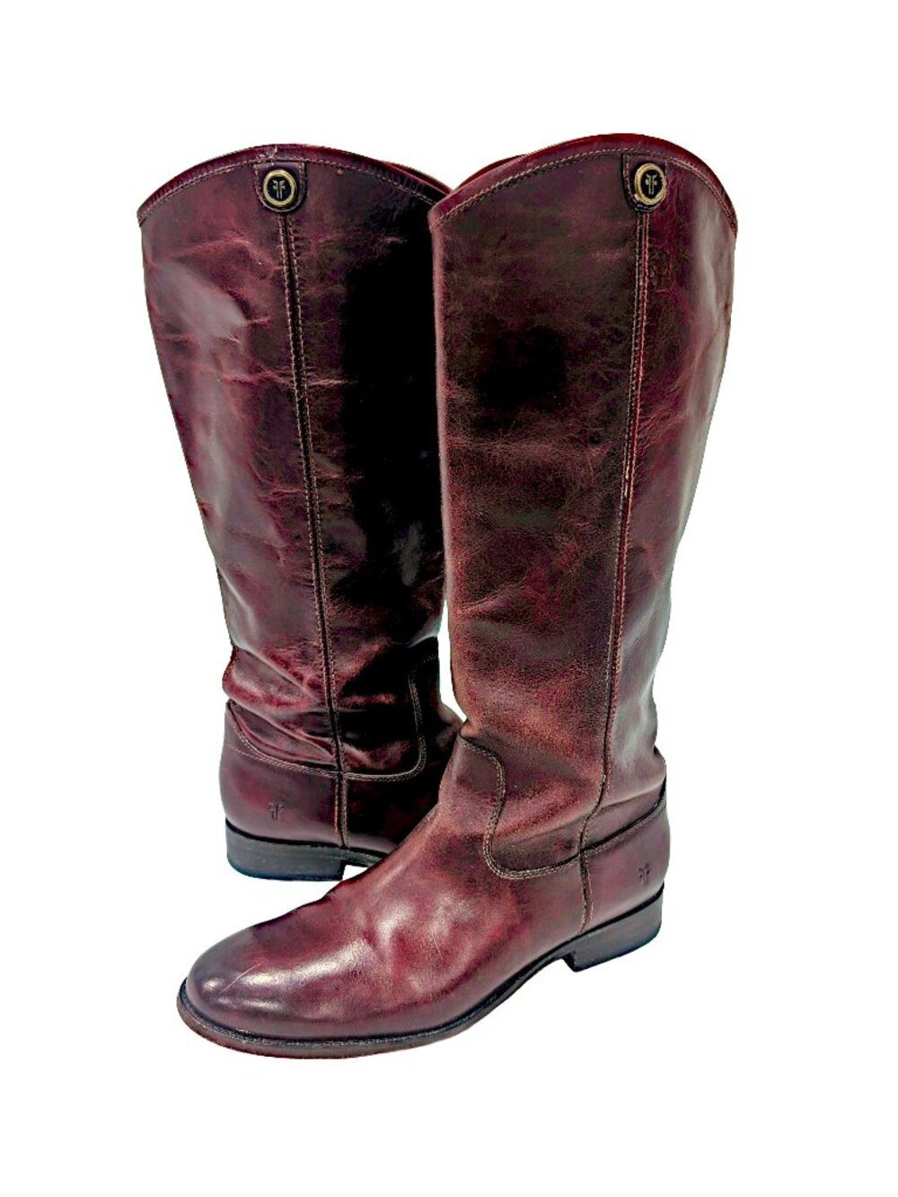 Women's Cognac Melissa Button 2 Tall Riding Boots Size 8.5 B Pristine